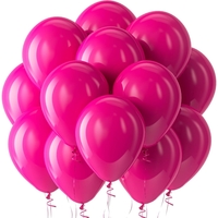 Set 12 Baloane, Flippy, din Latex Standard, 13 cm, Roz Zmeura