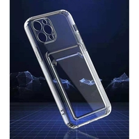 Husa protectie Vafy cu suport card compatibila cu Samsung Galaxy A02S Transparent