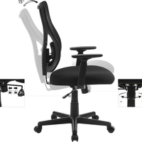 SONGMICS Scaun de birou ergonomic mesh, reglabil complet, brate si suport lombar ajustabile, 68x67x113 cm, negru