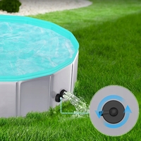 Piscina pliabila pentru caini si copii, pliere rapida, valva de scurgere, 160x30 cm, albastru