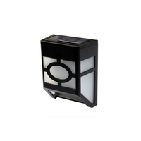 Set 4 Lampi Solare Led pentru Gradina, Flippy, Model Geometric, 11.8 x 8.6 x 5 cm, Buton On-Off, Alb Cald, Negru/Alb