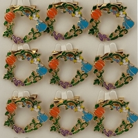 Set 12 Brose Martisor Primavara, Jolie, Model Coroana de Flori, Multicolor