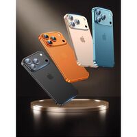 Carcasa de Telefon, Vafy, Compatibila Apple iPhone 17 Pro Max, Fara Rama, doar Colturi si Camera, din Metal, Grosime 0.1 mm, Negru