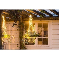 Instalatie Craciun, 200 LED-uri, 22 metri, pentru exterior cu incarcare solara si telecomanda, alb cald, Vafy