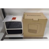 Mini Aeroterma Portabila, Vafy, Display LCD, Flacara Tip Semineu, 1500W, 2 Trepte, Oprire Automata, 22 x 22 x 15 cm, Alb