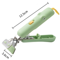 Clema pentru Boluri, Flippy, Anti-Alunecare, din Silicon, de Uz Casnic, Rezistent la Temperaturi Inalte, Model Animat, Maner si Cleste Inox, 12.5x3.6 cm, Verde