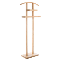 Suport haine si prosoape 5Five Velvy cu bara si etajera de depozitare, bambus, 44x22x113 cm, maro