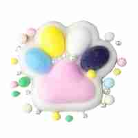 Jucarie Antistres Squishy, Flippy, cu Revenire Lenta, Squeeze Toys, Model Cat Paw, 12.5x10.5 cm, 220g, +3 Ani, din TPR, Model 9, Multicolor
