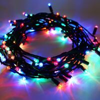 Instalatie Craciun, 75 m, 750 Led-uri ,Liniara, Multicolor, 8 jocuri de lumini, Transformator cu telecomanda, Interconectabila, Prelungitor 3 m inclus, Fir Verde, Vafy