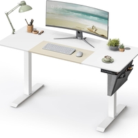 SONGMICS Birou cu reglaj electric pe inaltime, memorie cu 4 inaltimi, 60x140x(72-120)cm, alb