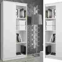 Dulap cu usa si 8 etajere, PAL laminat 16 mm, 80x35x180 cm, alb
