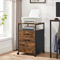 VASAGLE Dulap mobil tip rollbox pentru birouri, cu 2 sertare, stil industrial, 44x42x67cm, maro rustic