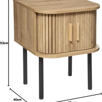 Noptiera Atmosphera Colva cu 2 usi, MDF si picioare metalice, 40x40x53 cm, bej
