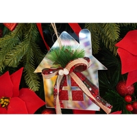 Ornament brad, Flippy, Casa, Argintiu, Lucios, 14*17CM, Acril, Interior/ Exterior