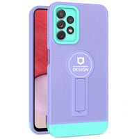 Husa Armor Design cu Stand pentru Samsung Galaxy A33 5G, Mov/Albastru, Suport Auto Magnetic, Wireless Charge, Protectie Antisoc, Vafy