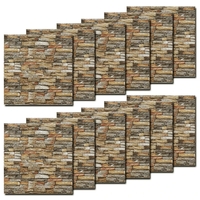 Set 10 Placi de Tapet, Vafy, Autoadezive, 70 x 77 cm, 2.5 mm Grosime, Suprafata Acoperita 5.3 mp, din PVC, Model Caramida, Roscat