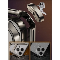 Husa de Protectie Armor Metal Compatibila cu iPhone 15 Pro Max, Vafy, Antizgariere, Antisoc, Protectie Supraincalzire, Gri Metalizat