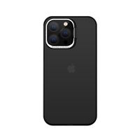Husa de protectie pentru iPhone 14 Plus, cu suport metalic pentru camera, Bracket Series, Vafy, Protectie Antisoc, PC mat, silicon moale pe margini, Negru
