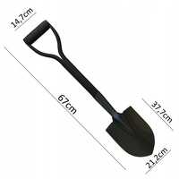 Lopata mica pentru gradina din otel cu maner ergonomic, 67 cm, negru