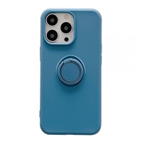 Husa protectie Vafy compatibila cu Samsung A32 4G Liquid Silicone Ring cu suport rotativ Albastru