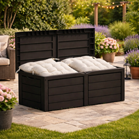 Cutie depozitare gradina 320 l, pentru perne si accesorii, 119x52x53 cm, negru