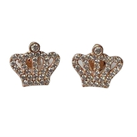 Cercei Argint 925 Coronite, Suflati cu Aur Roz