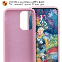 Husa protectie Vafy compatibila cu Samsung S20 Ultra Liquid Silicone Case Roz