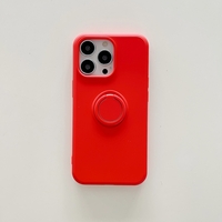 Husa protectie Vafy compatibila cu Apple iPhone 11 Liquid Silicone Ring cu suport rotativ Rosu