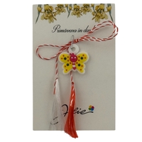 Martisor pentru Copii, Jolie, Material Cauciuc, Ambalaj Carton cu Design, Multicolor, Model Fluturas
