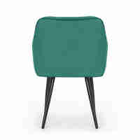 Set 6 scaune tapitate, Florence, velur matlasat, 55x58x82 cm, verde smarald