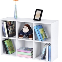 VASAGLE Biblioteca cu 6 compartimente, raft depozitare tip cub, 66x30x98 cm, alb