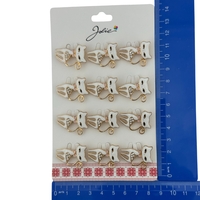 Set 12 Brose Martisor Primavara, Jolie, Model Pisica Alba cu Pietre