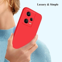 Husa de Protectie Matte TPU, Vafy, pentru Xiaomi Redmi 12 Pro, Protectie Camera, Antisoc, Antizgariere, Antialunecare, Acoperire Completa, Rosu
