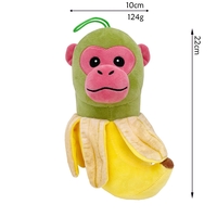 Jucarie Moale de Plus Italian Brainrot, Flippy, cu Agatatoare, Model Maimuta Banana Chimpanzini Bananini, Jucarie Moale pentru Copii, 22 x 10 cm, Verde Galben
