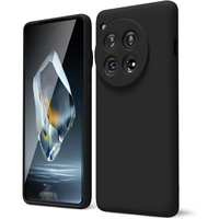 Husa de Protectie, Vafy, pentru OnePlus 12 5G, Liquid Silicone, cu Microfibra pe Interior, Protectie Antisoc, Compatibil Incarcare Wireless, Negru