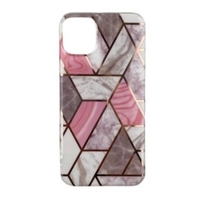 Husa protectie Vafy compatibila cu Huawei P30 Lite Soft IMD TPU Marble Geometric Alb