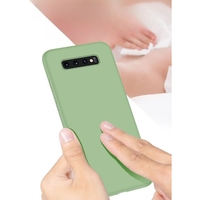 Husa protectie Vafy compatibila cu Samsung Galaxy S10 E Liquid Silicone Case Verde inchis