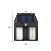 Lampa Solara LED Decorativa de Perete, Flippy, pentru Exterior, Suspendata, 800mAh, 15x13x6 cm, Neagra