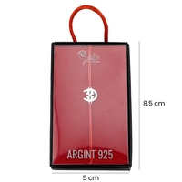 Martisor Bratara Argint 925, Jolie, Model Trifoi in Potcoava, Martisor de 1 Martie, cu Snur Rosu, Argintiu