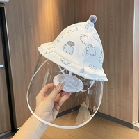 Palarie de Protectie pentru Bebelusi, Vafy, Model cu Norisori Albastri, Pescareasca, de Primavara si Toamna, cu Masca si Fermoar, 48 cm, pentru 6-12 Luni, Bleu