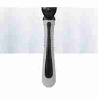 Aparat de Ras Manual, Flippy, din Otel Inoxidabil, Suport Lama + 10 Capete de Schimb Incluse, Cutie pentru Lame, Negru