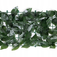 Gard artificial decorativ 50x500 cm, frunze ornamentale, protectie UV si intemperii, plastic PVC, verde inchis