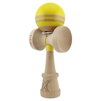 Kendama X Originala RAINBOW, Profesionala, Flippy, Cupe Mari KING SIZE V3, Super Sticky, Gaura in Baza, Rulment Metalic, din lemn 18 cm, Ata 62/65 cm, Galben/Maro