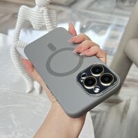 Carcasa Liquid Silicone, Vafy, Compatibila iPhone 17 Pro Max, Magnetica, Protectie TPU Camera, Gri Titanium