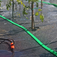 Furtun picurare pentru irigare gradina, 3 tuburi interne, distributie uniforma apa, 15 m, negru