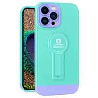 Husa Armor Design cu Stand pentru iPhone 13 Pro Max, Blue/Mov, Suport Auto Magnetic, Wireless Charge, Protectie Antisoc, Vafy