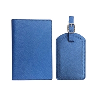 Portofel pentru Pasaport si Carduri, Vafy, 23x16 cm, 70g, din Piele PU, Suport Pix, Accesoriu Suport Eticheta, Unisex, Multifunctional, Albastru