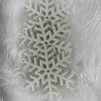 Decoratiune brad fulg de zapada, set 3 bucati, 8cm, alb