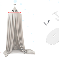 Baldachin suspendat tip cort 70x290 cm, decor camera copii, cu set montaj, gri