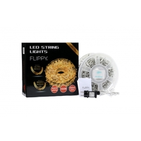 Instalatie Craciun liniara cu transformator, 100m, alb cald, 1000 LED-uri, fir transparent, 8 jocuri de lumini, Vafy